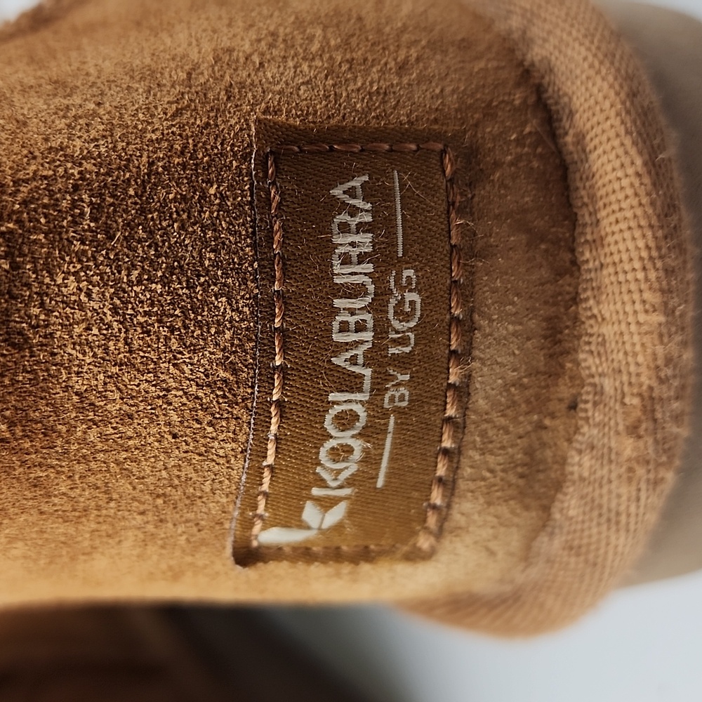 Koolaburra by UGG Chestnut Brown Suede Classic Short Boots Fur Lined Size 7 - Picture 6 of 11